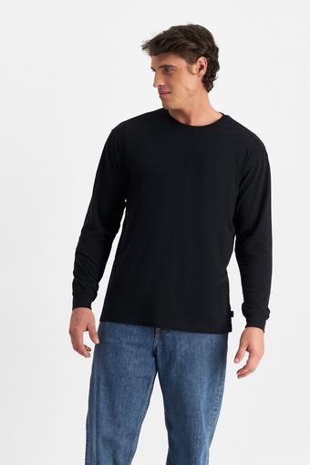 Midweight Long Sleeve Crew Tee (Nu Black)