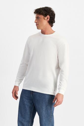 Midweight Long Sleeve Crew Tee (Nu White)