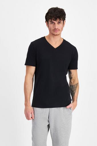 Midweight V Neck Tee (Nu Black)