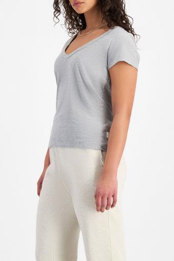 Midweight V Neck Tee (Electric Marle)