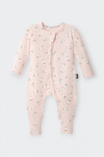 Newbies Organic Cotton Zippy (Counting Sheep Pink)