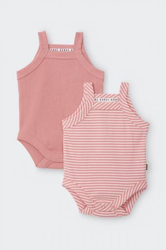 Newbies Rib Singlet Suit 2 Pack (Watermelon Sorbet/Marscapone)