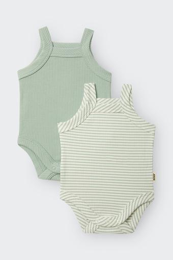 Newbies Rib Singlet Suit 2 Pack (Mystified / Marscapone)