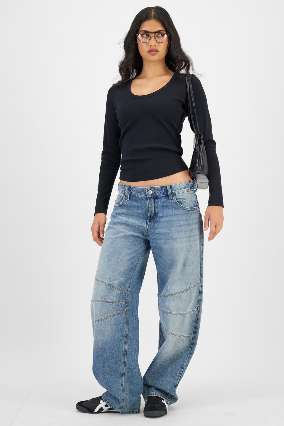 Organic Rib Long Sleeve Scoop Tee