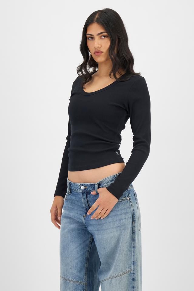 Organic Rib Long Sleeve Scoop Tee