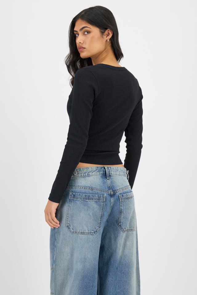Organic Rib Long Sleeve Scoop Tee