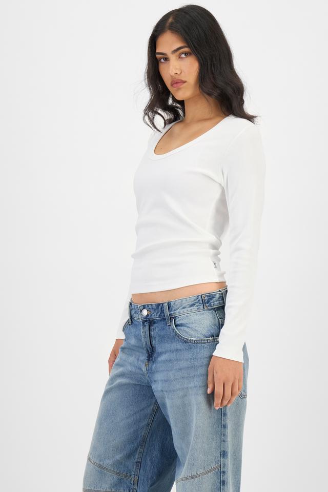 Organic Rib Long Sleeve Scoop Tee
