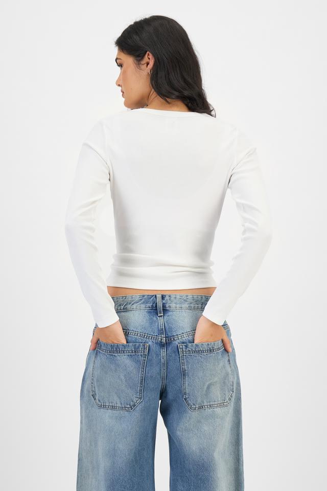 Organic Rib Long Sleeve Scoop Tee