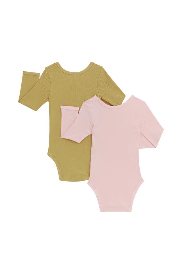 Organic Rib Longsleeve Bodysuit 2 Pack