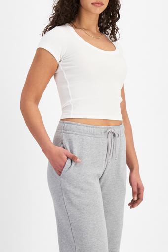 Organic Rib Scoop Tee (Nu White)