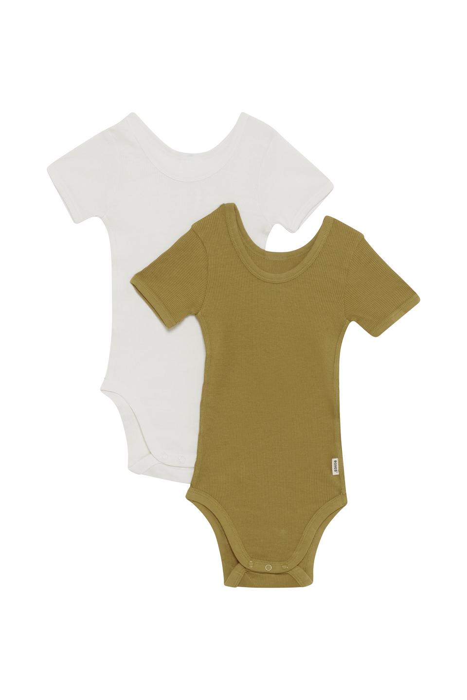 Organic Rib Shortsleeve Bodysuit 2 Pack