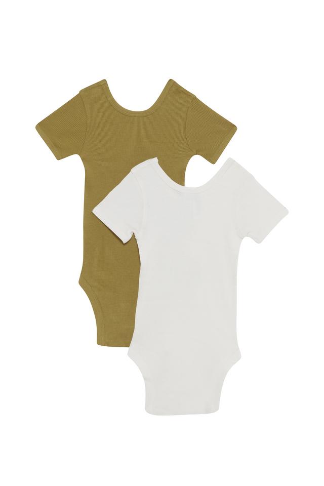 Organic Rib Shortsleeve Bodysuit 2 Pack