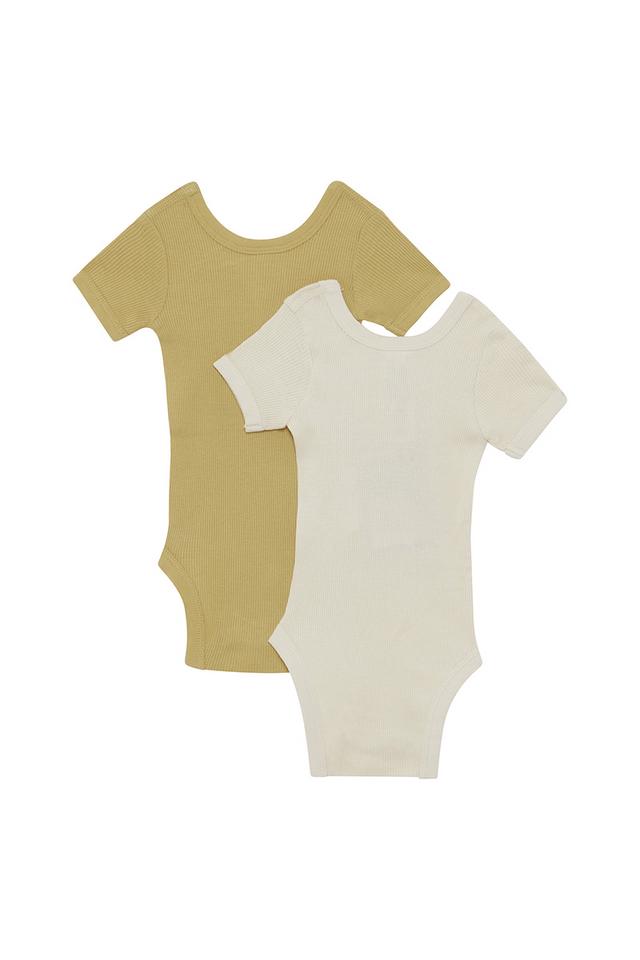 Organic Rib Shortsleeve Bodysuit 2 Pack