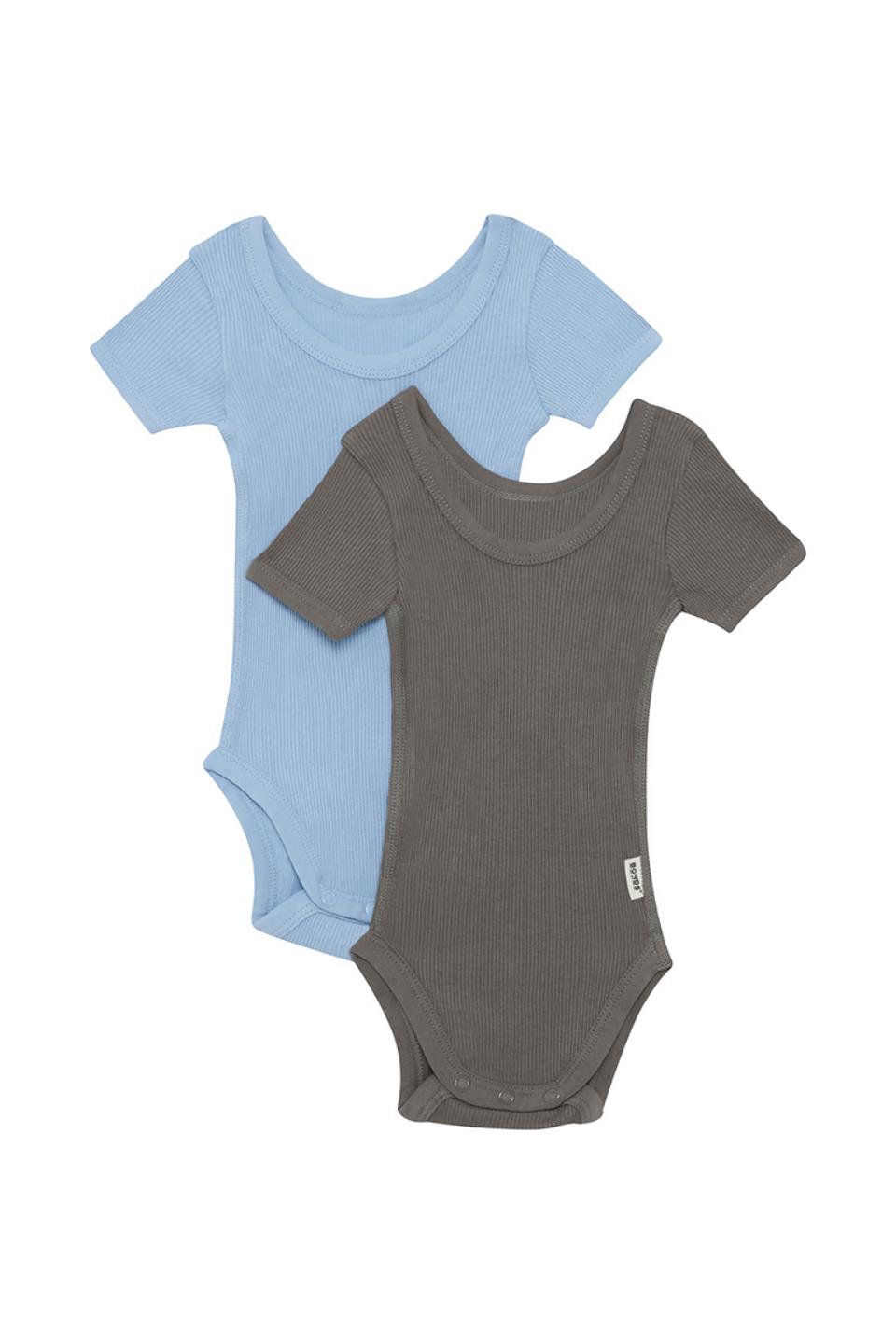Organic Rib Shortsleeve Bodysuit 2 Pack