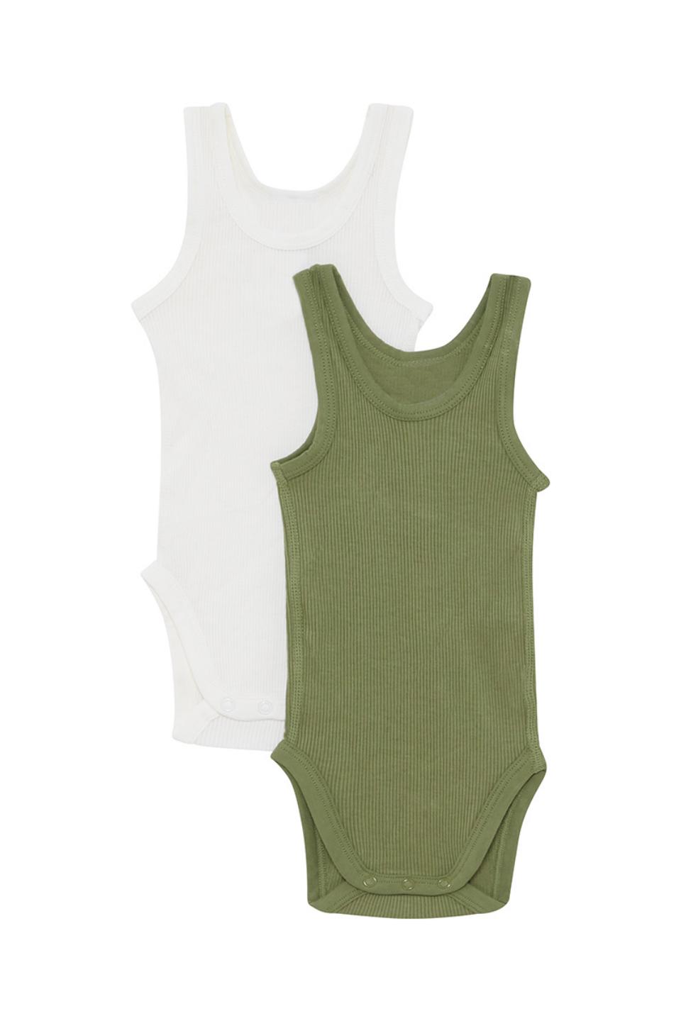 Organic Rib Singletsuit 2 Pack