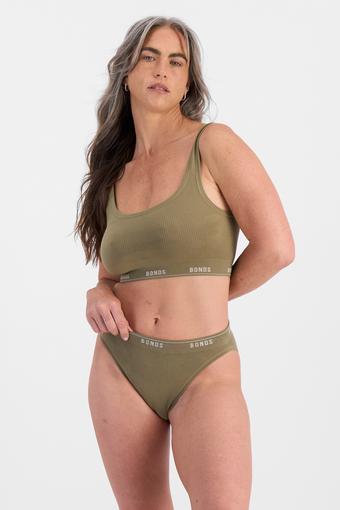 Originals Seamless Rib Hi Bikini (Cool Olive)