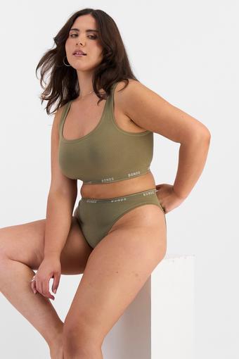 Originals Viscose Bamboo Rib Crop (Cool Olive)