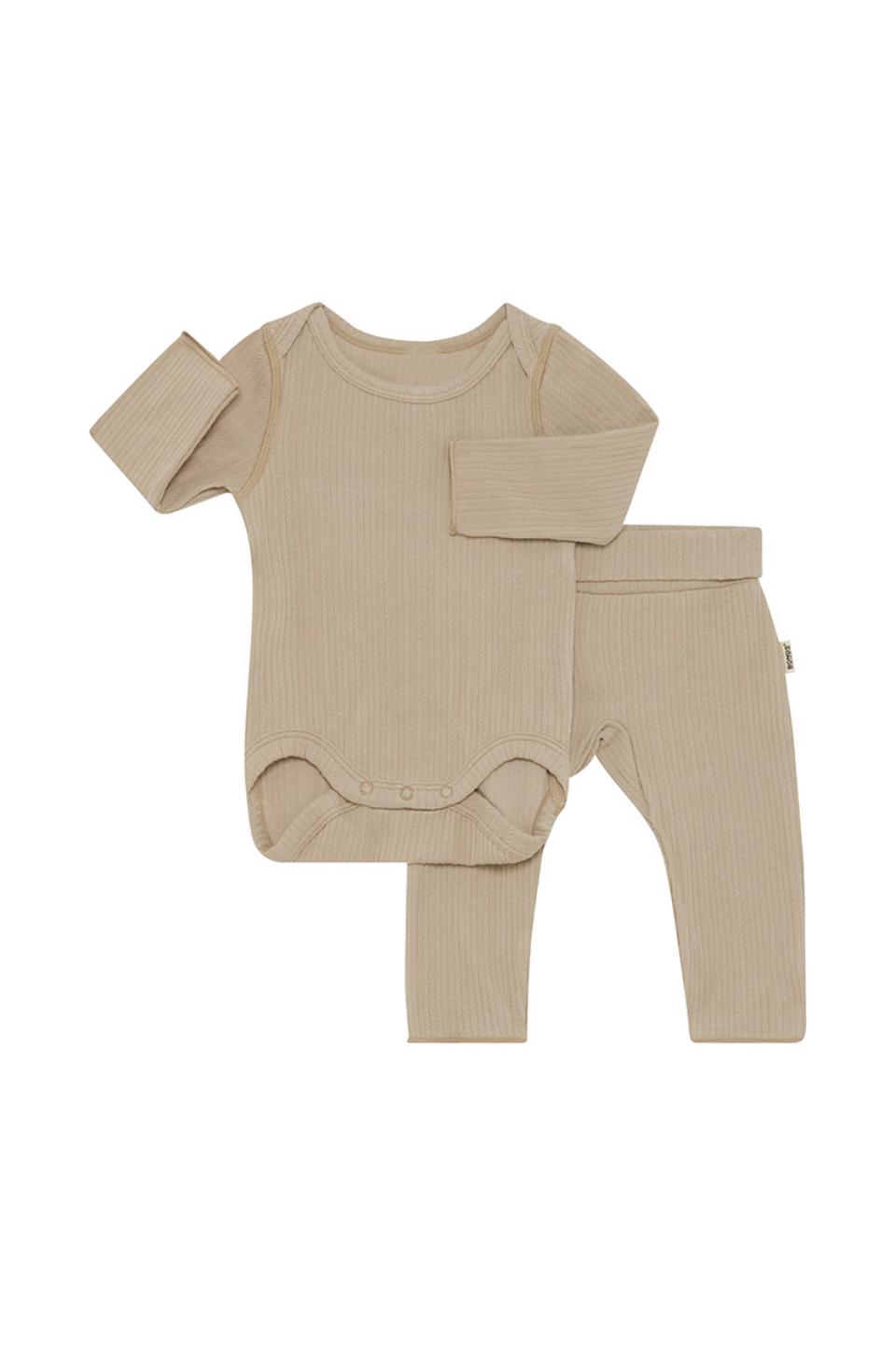 Pointelle Long Sleeve Bodysuit And Legging Set