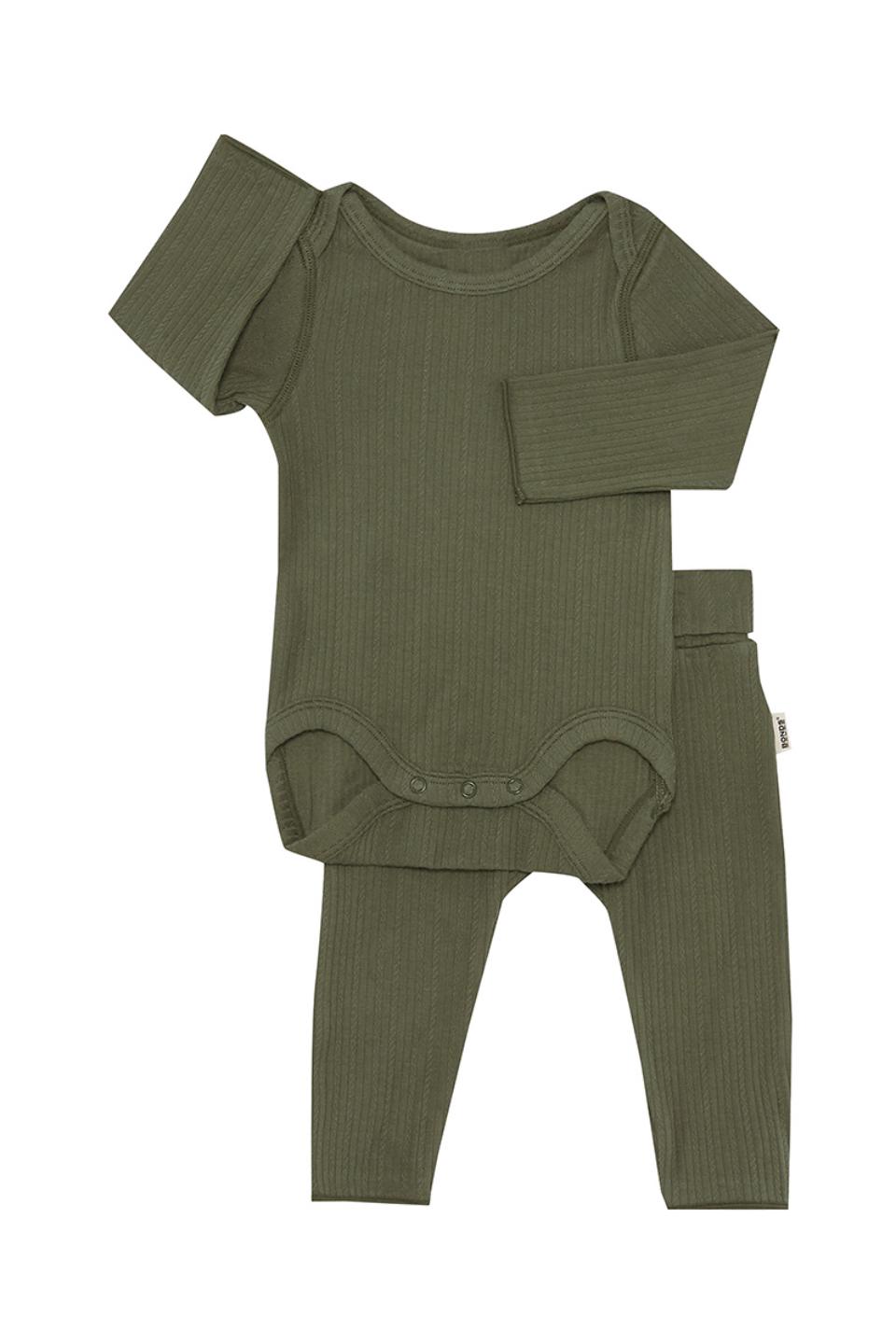 Pointelle Long Sleeve Bodysuit And Legging Set