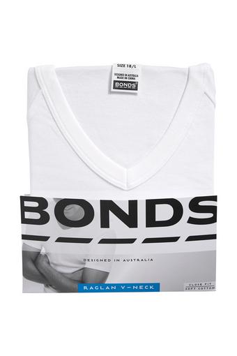 Raglan V Neck Tee (White)