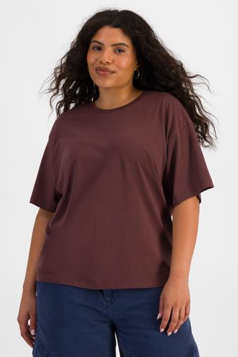 Relaxed Midweight Crew Tee (Deepest Berry)