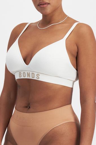 Retro Rib™ Seamless Wirefree Bra (White/Blushed)
