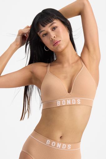 Retro Rib™ Seamless Wirefree Bra (Blushed/White)