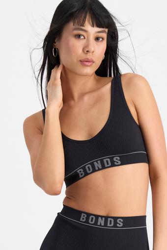 Retro Rib™ Seamless Wireless Bralette (Black)