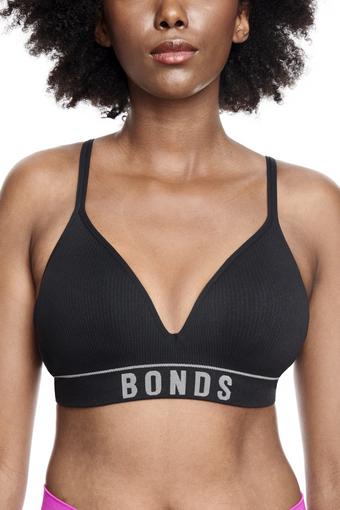 Retro Rib Wirefree Tee Bra (Black)