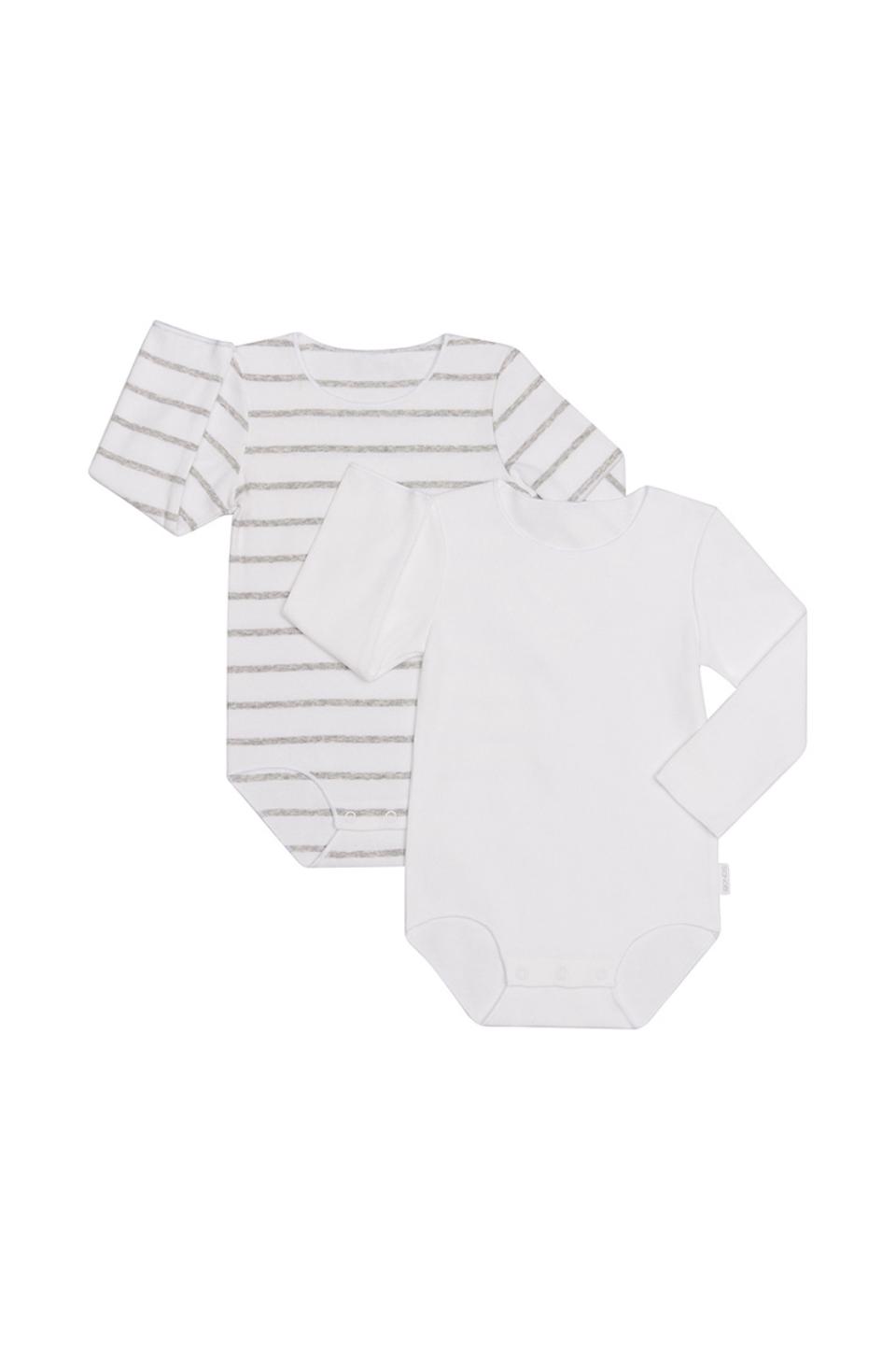 Rib Long Sleeve Bodysuit 2 Pack