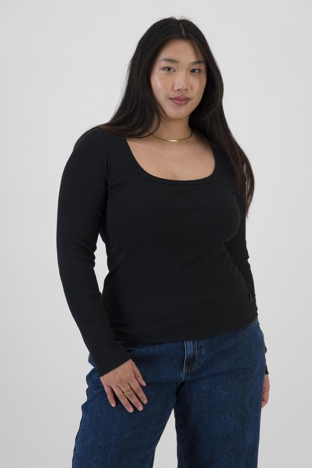 Cotton Rib Bra Long Sleeve Top