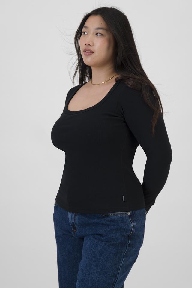 Cotton Rib Bra Long Sleeve Top