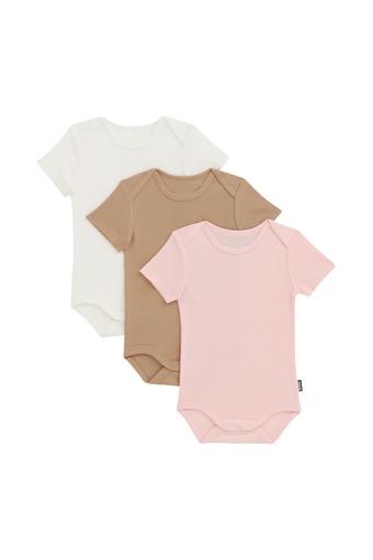 Essentials Rib Shortsleeve Bodysuit 3 Pack (Pink / Latte / Marscapone)