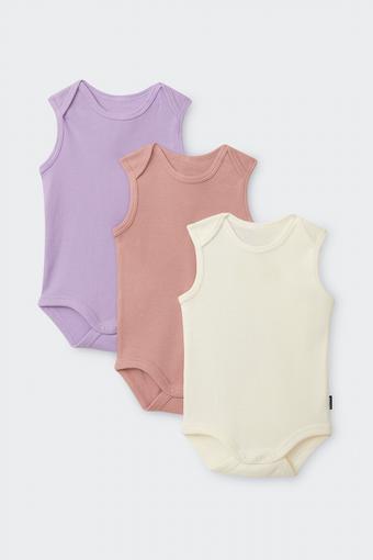 Rib Singletsuit 3 Pack (Mascarpone / Jupiter / Violet Rules)