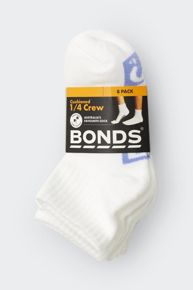 Kids Logo Quarter Crew Socks 8 Pack