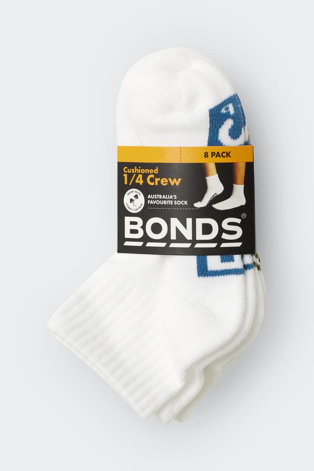 Kids Logo Quarter Crew Socks 8 Pack