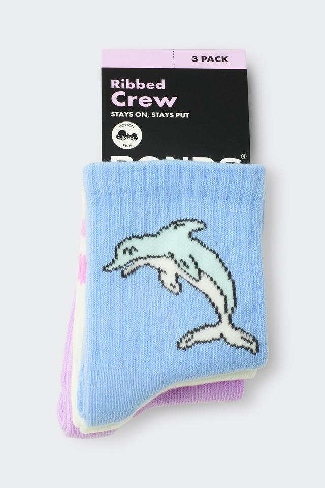 Baby Pattern Rib Crew Sock 3 Pack