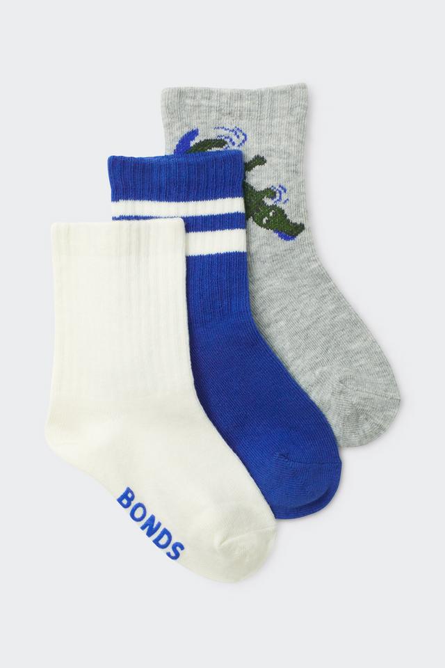 Baby Pattern Rib Crew Sock 3 Pack
