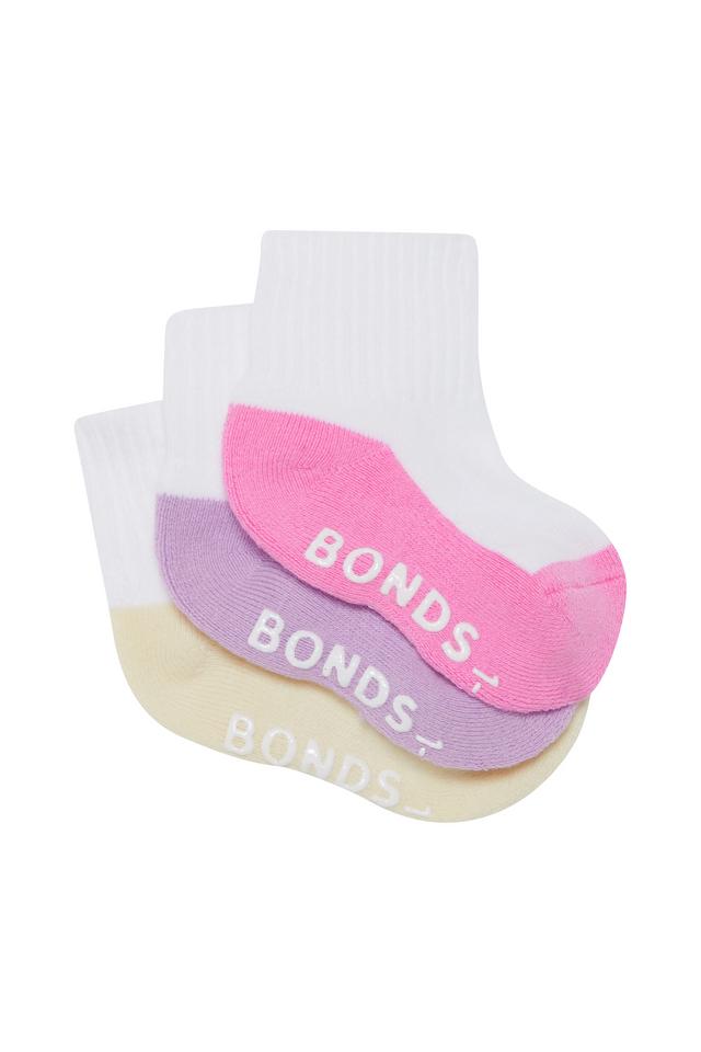 Baby Logo Cushioned Quarter Crew Socks 3 Pack