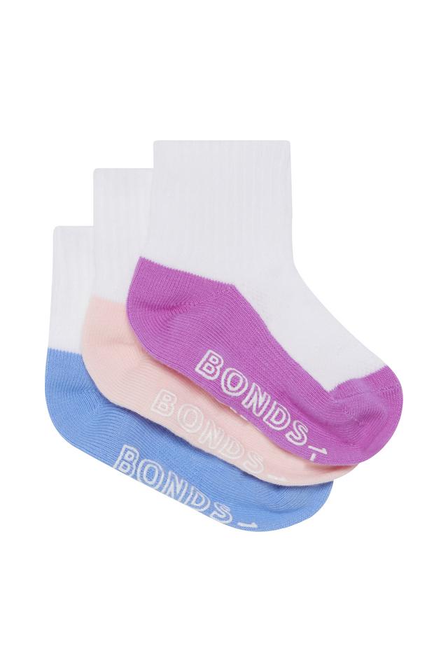 Baby Logo Lightweight Quarter Crew Socks 3 Pack