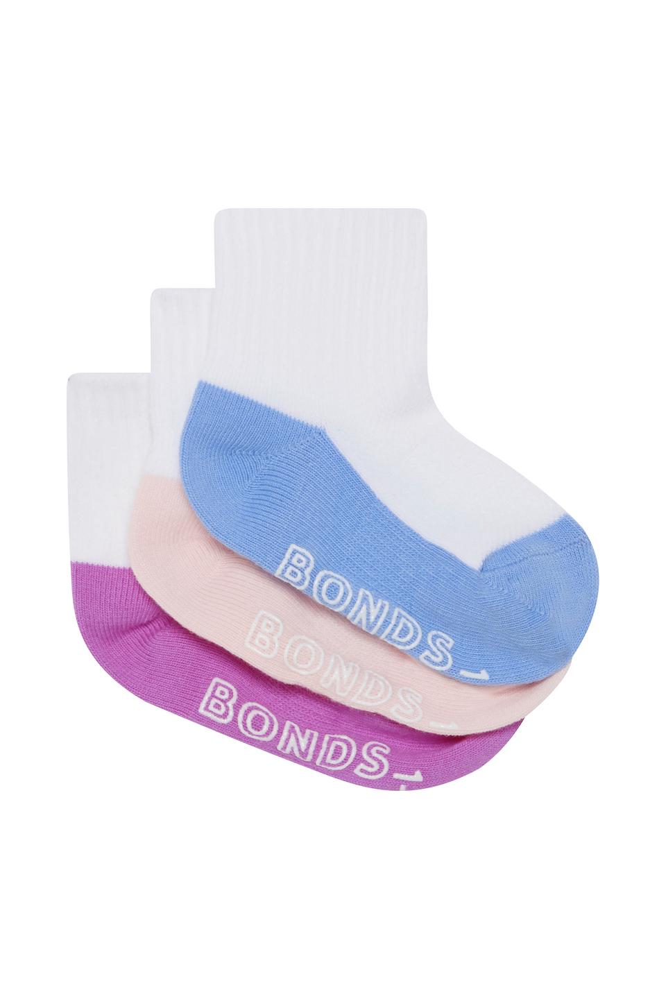 Baby Logo Lightweight Quarter Crew Socks 3 Pack