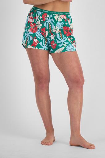 Sleep Aussie Cotton Relaxed Short (Surfing Santa Green)