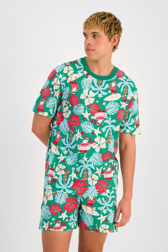 Sleep Aussie Cotton Tee (Surfing Santa Green)