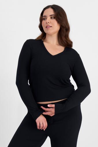 Sleep Modal Blend Rib Long Sleeve (Nu Black)
