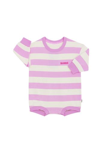 Soft Threads Terry Slouchy Suit (Rugby Stripe Pink)