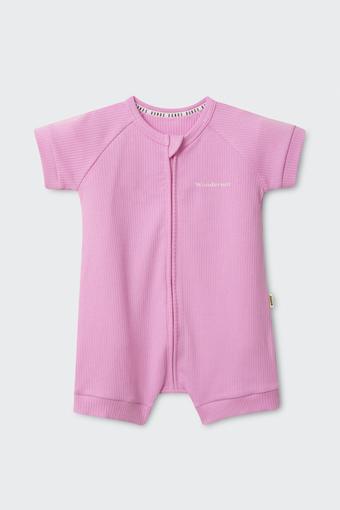 Solid Wide Needle Rib Romper (Blind Blossom)