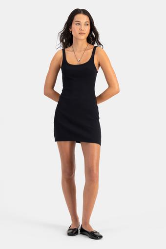 Stretch Rib Tank Dress (Nu Black)