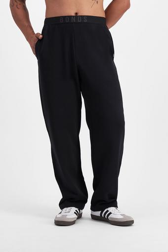 Sweats Cotton Logo Straight Leg Trackie (Nu Black)
