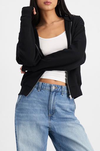 Sweats Cotton Zip Hoodie (Nu Black)