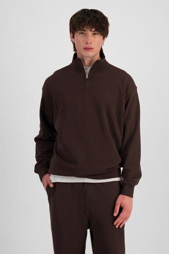 Sweats Half Zip Pullover (Black Truffle)
